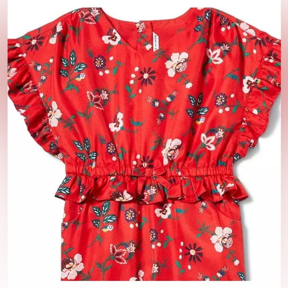 EUC FLORAL RUFFLE JUMPSUIT